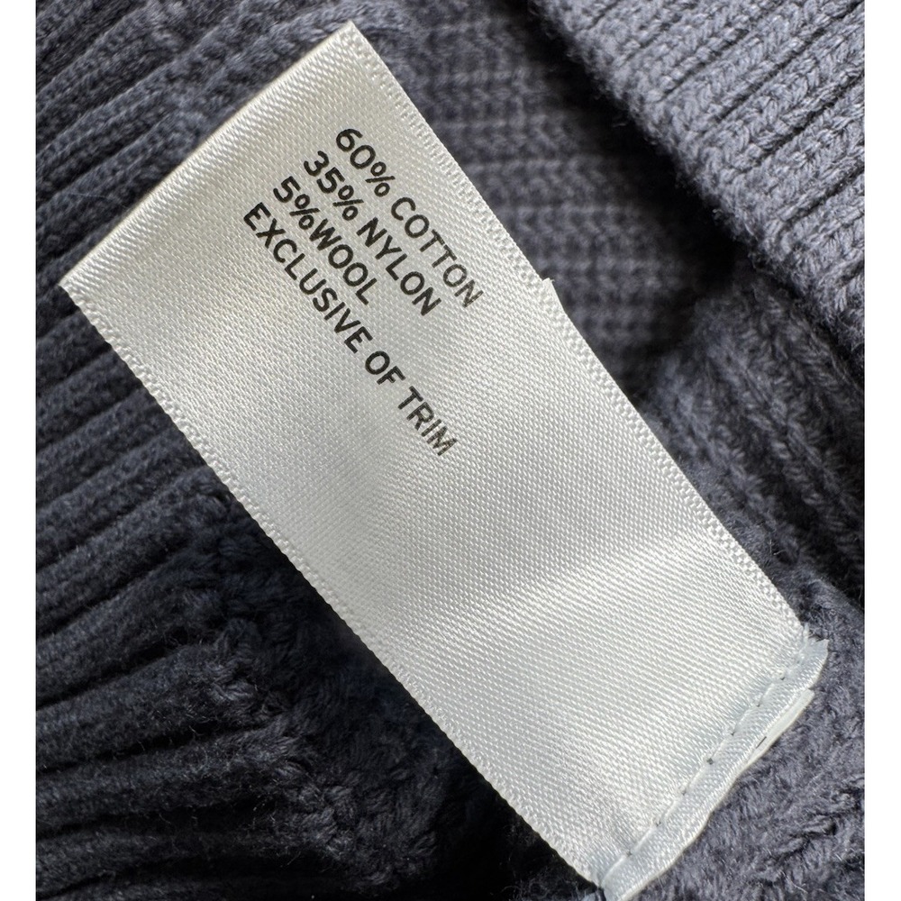 Duluth Trading Co‎ Sweater Brigadier Shawl Collar Wool Blend Knit Blue Gray Lg - Picture 4 of 6